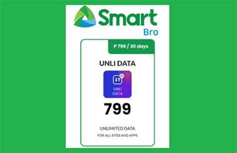 Smart Bro Unli Data 799 Promo: Unlimited Data for 30 .